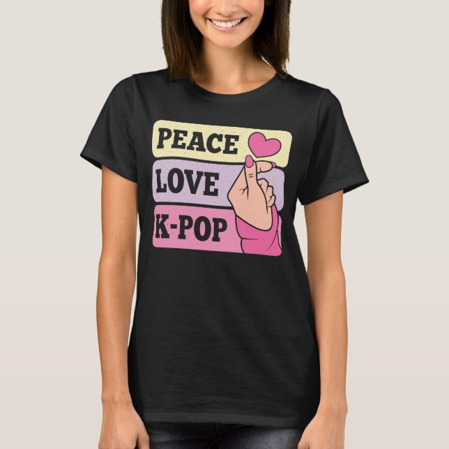 Niedlich Peace Liebe K Pop Music Koreanisch Pastel T-Shirt (Vorderseite)