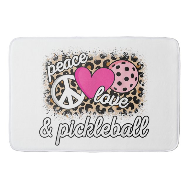 Niedlich Peace Liebe Pickleball Player Funny Pickl Badematte (Vorderseite)