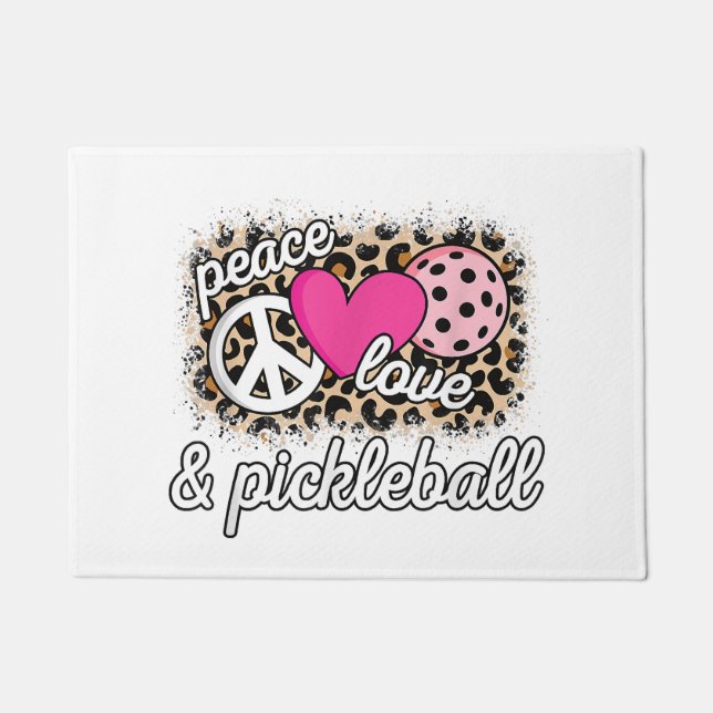 Niedlich Peace Liebe Pickleball Player Funny Pickl Fußmatte (Vorderseite)