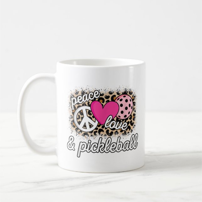 Niedlich Peace Liebe Pickleball Player Funny Pickl Kaffeetasse (Links)