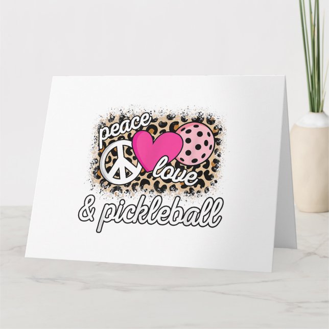 Niedlich Peace Liebe Pickleball Player Funny Pickl Karte (Vorderseite)