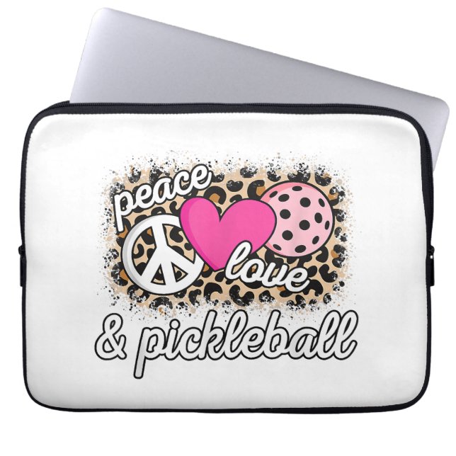 Niedlich Peace Liebe Pickleball Player Funny Pickl Laptopschutzhülle (Vorderseite)