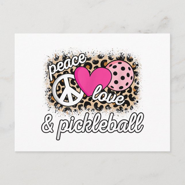 Niedlich Peace Liebe Pickleball Player Funny Pickl Postkarte (Vorderseite)
