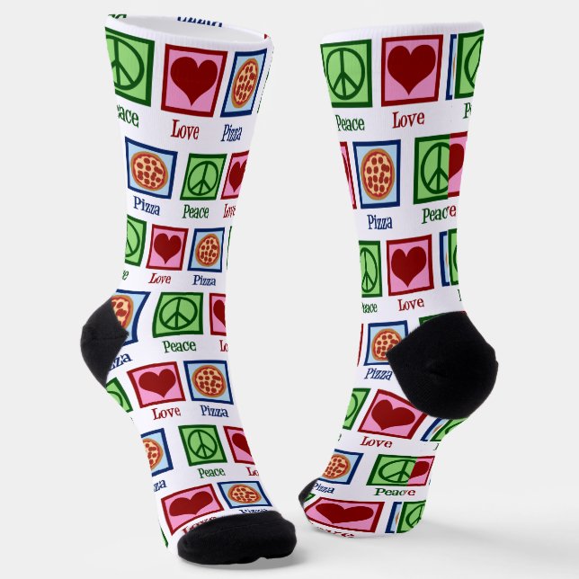 Niedlich Peace Liebe Pizza Socken (Gewinkelt)