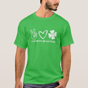 Niedlich Peace Liebe Shenanigans Kleeblatt Happy S T-Shirt