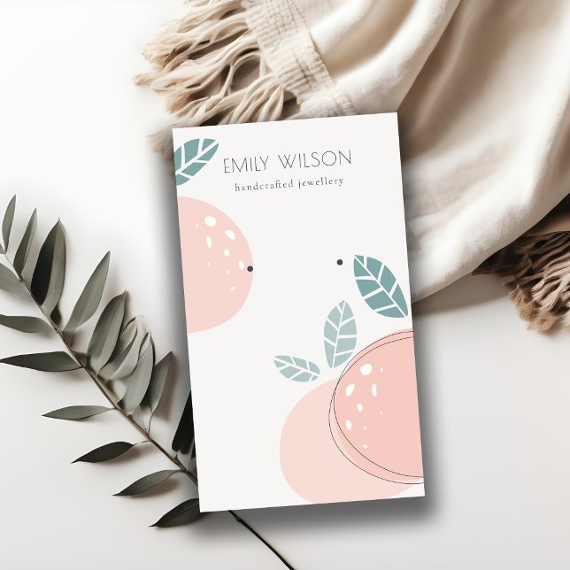 Niedlich Peach Abstrakt Frucht Fettgewebte Ohrenan Visitenkarte (Von Creator hochgeladen)