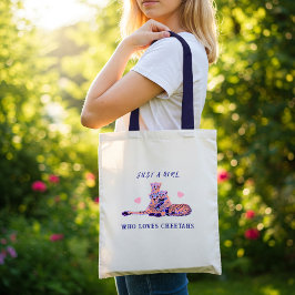 Niedlich Peach Lila Pastell Cheetah Familie Tragetasche