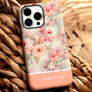 Niedlich Peach Rose Individuelle Name Blumenkohl iPhone 16 Pro Max Hülle