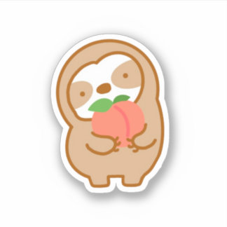 Niedlich Peach Sloth Aufkleber