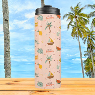 Niedlich Peach Summer farbenfroh Thermosbecher
