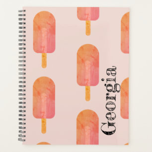 Niedlich Peachy Orange Popsicle Individuelle Name Planer