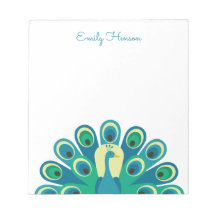 Niedlich Peacock Personalisiert Notepad