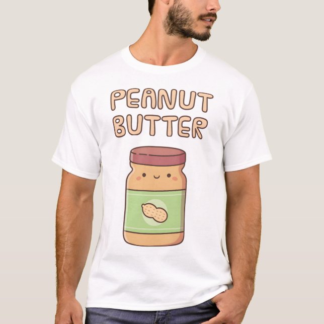 Niedlich Peanut Butter Jar Doodle T-Shirt (Vorderseite)