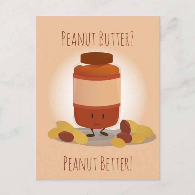 Niedlich Peanut Butter Jar | Postkarte (Vorderseite)