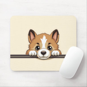 Niedlich Peeking Akita Dog Mousepad