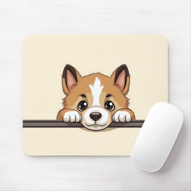 Niedlich Peeking Akita Dog Mousepad (Mit Mouse)