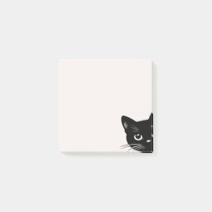 Niedlich Peeking Black Cat Post-it Klebezettel