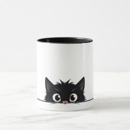 Niedlich Peeking Black Cat Tasse