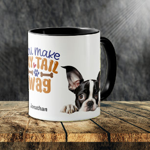 Niedlich Peeking Boston Terrier Sie machen meinen  Tasse