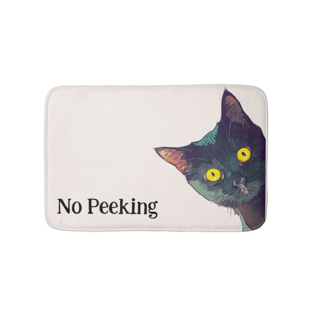 Niedlich Peeking Cat Design Badematte (Vorderseite)