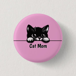Niedlich Peeking Cat Design Button