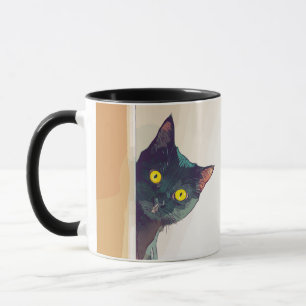 Niedlich Peeking Cat Design Kaffee Tasse