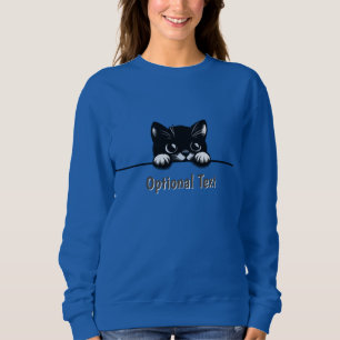 Niedlich Peeking Cat Design Sweatshirt