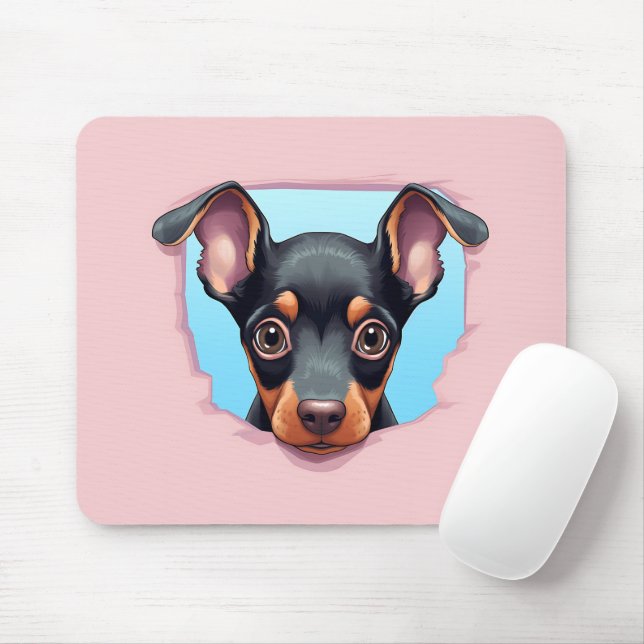Niedlich Peeking Doberman Pinscher Dog Mousepad (Mit Mouse)