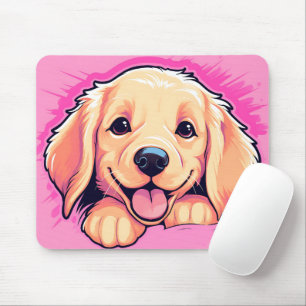 Niedlich Peeking Golden Retriever Dog Mousepad