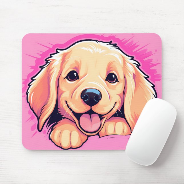 Niedlich Peeking Golden Retriever Dog Mousepad (Mit Mouse)