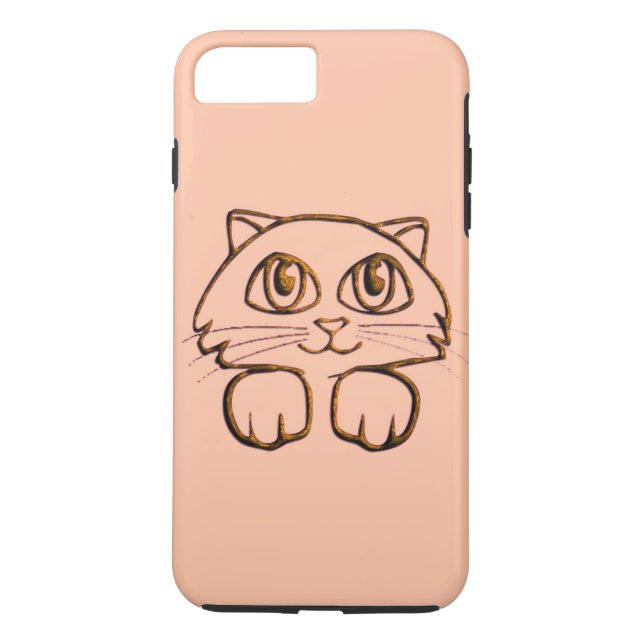 Niedlich Peeking Kitty Cat Pink Case-Mate iPhone Hülle (Rückseite)