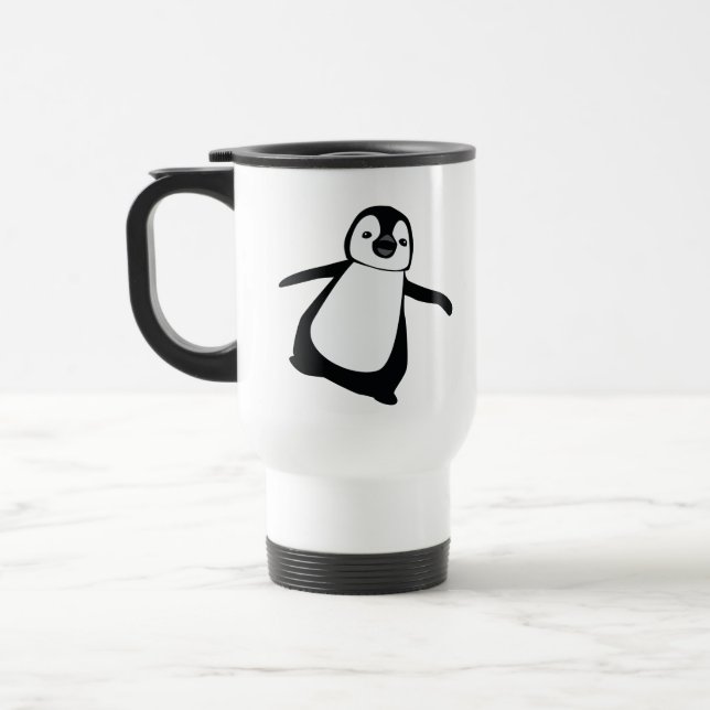 Niedlich Peeking Penguin Holiday Personalisierter  Reisebecher (Links)