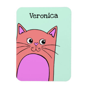 Niedlich Peeking Pink Cat Personalisiert Magnet