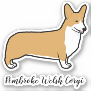 Niedlich Pembroke Welsh Corgi Dog Rasse Vinyl Stic Aufkleber