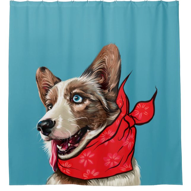 Niedlich Pembroke Welsh Corgi Duschvorhang (Vorderseite)