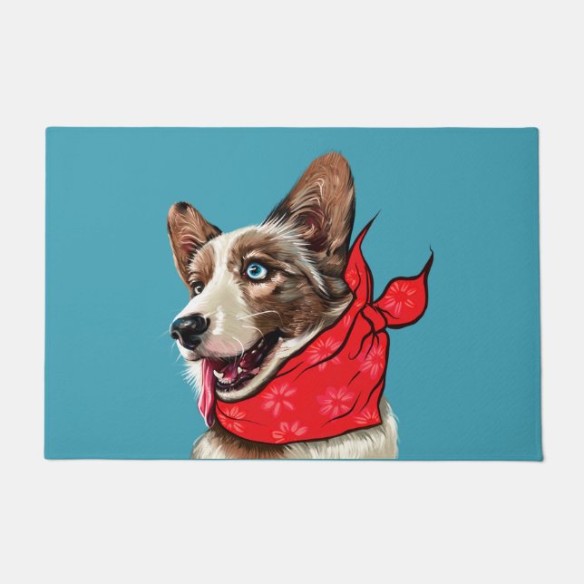 Niedlich Pembroke Welsh Corgi Fußmatte (Vorderseite)