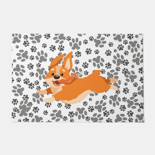 Niedlich Pembroke Welsh Corgi Fußmatte (Vorderseite)