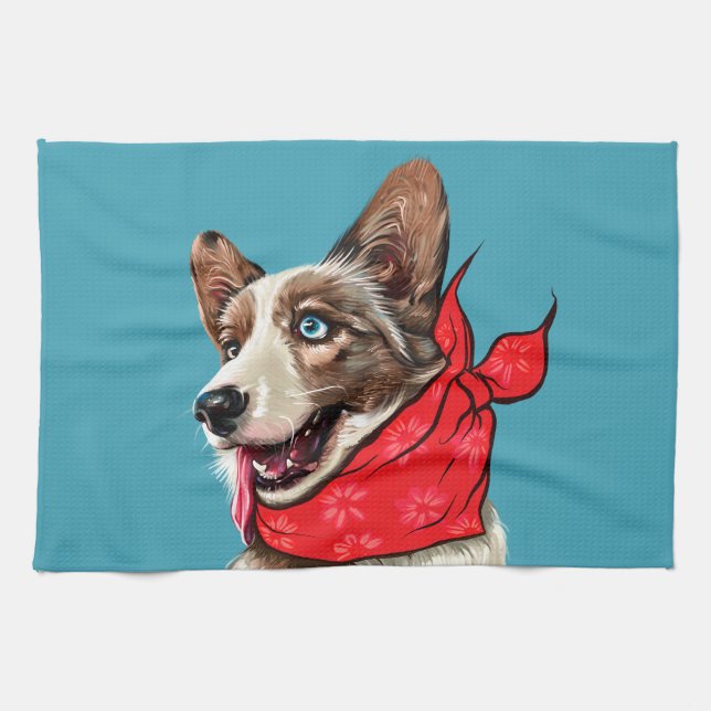 Niedlich Pembroke Welsh Corgi Geschirrtuch (Horizontal)