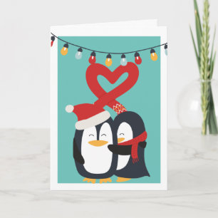 Niedlich Penguin Couple Personalisiert Weihnachten
