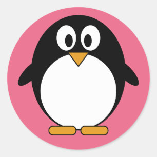 Niedlich Penguin Kawaii Cartoon Runder Aufkleber