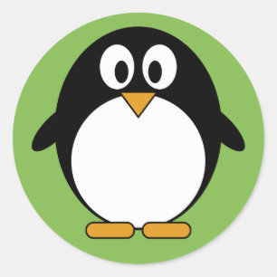 Niedlich Penguin Kawaii Cartoon Runder Aufkleber