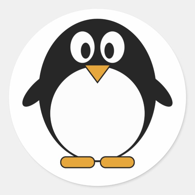 Niedlich Penguin Kawaii Cartoon Runder Aufkleber (Vorderseite)