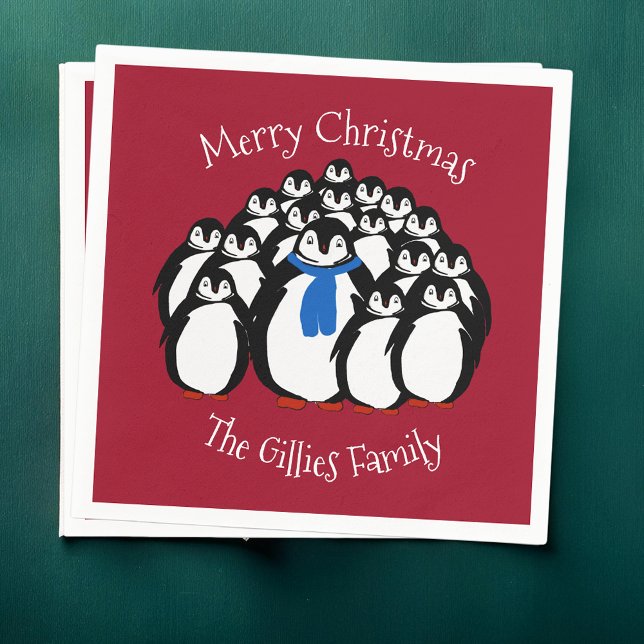 Niedlich Penguin Personalisierte Weihnachten Napki Serviette (Von Creator hochgeladen)