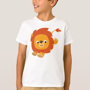 Niedlich Perky Cartoon Lion Children T - Shirts