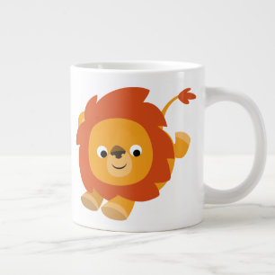 Niedlich Perky Cartoon Lion Jumbo-Tasse