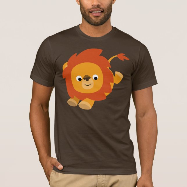 Niedlich Perky Cartoon Lion T - Shirt (Vorderseite)