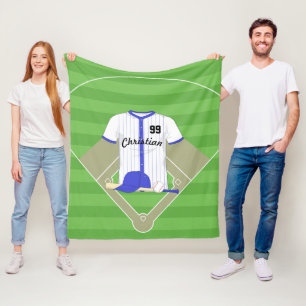 Niedlich Personalisiert Baseball Blue Fleecedecke
