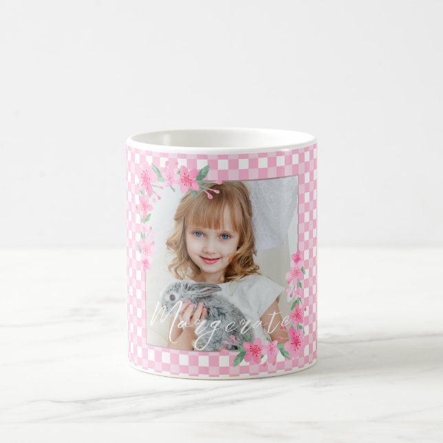 Niedlich Personalisiert ein Foto Rosa Kaffeetasse