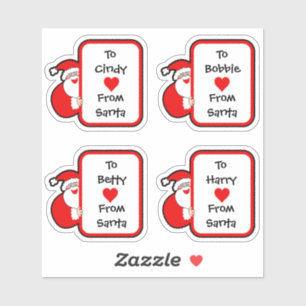 Niedlich Personalisiert von Santa Stickers Aufkleber