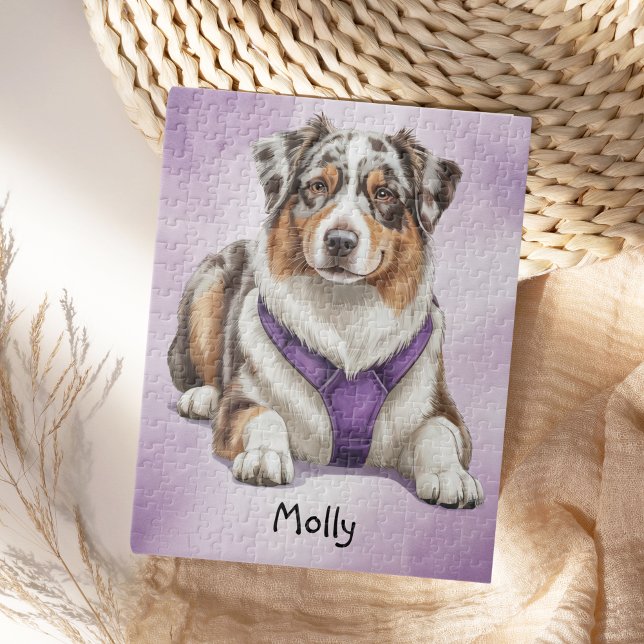 Niedlich Personalisierte australische Schäferhunde Puzzle (Von Creator hochgeladen)